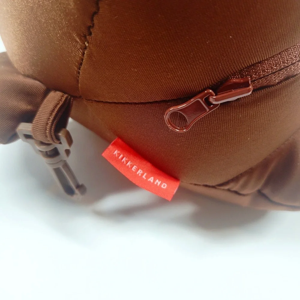 Kikkerland Zip & Flip Brown Bear Kids Travel Pillow - Microbead Filled